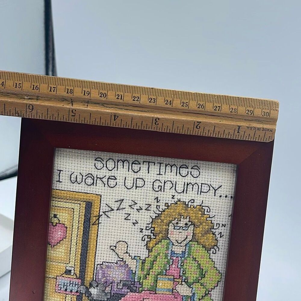 Vintage Joan Elliot “ Sometimes I wake up Grumpy” cross stitch. - Picture 4 of 6